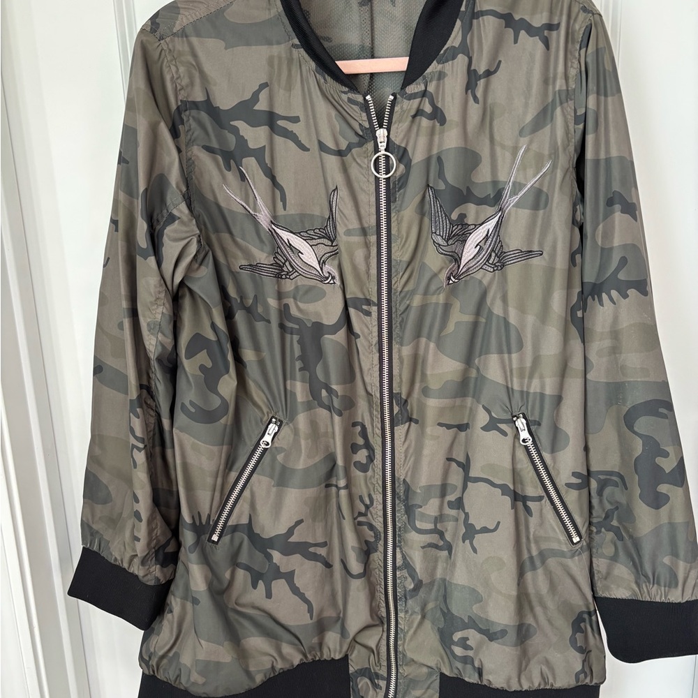 Rock & Republic Green Camouflage Bomber Jacket